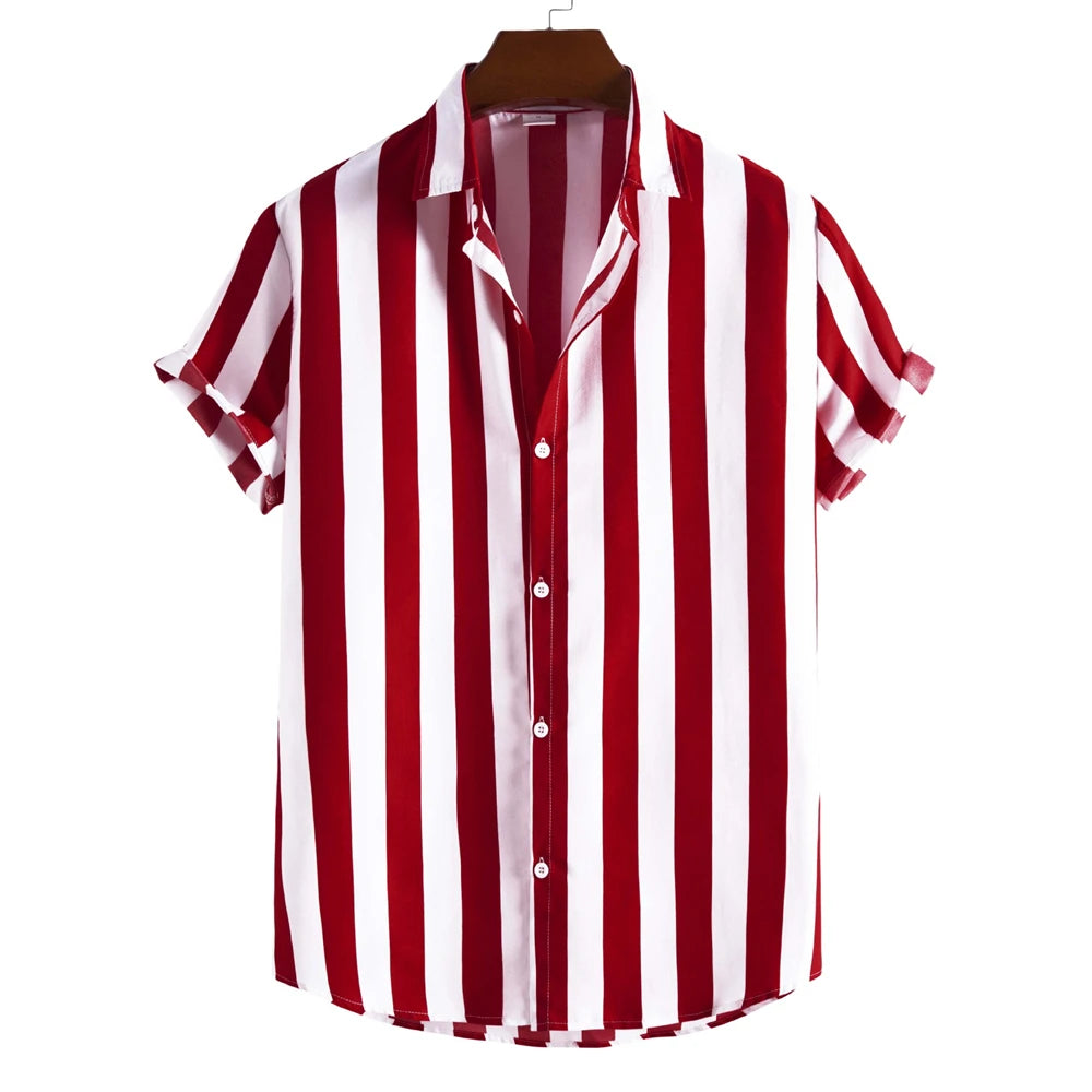 BHS - Premium Summer Striped Hawaiian Shirt – European Summer Style, Malty Color Premium Summer 2026 - Limited Edition