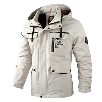 BHS - Fashion Men's Casual Windbreaker Jackets Hooded Jacket Man Waterproof .