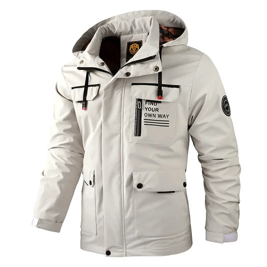 BHS - Fashion Men's Casual Windbreaker Jackets Hooded Jacket Man Waterproof .