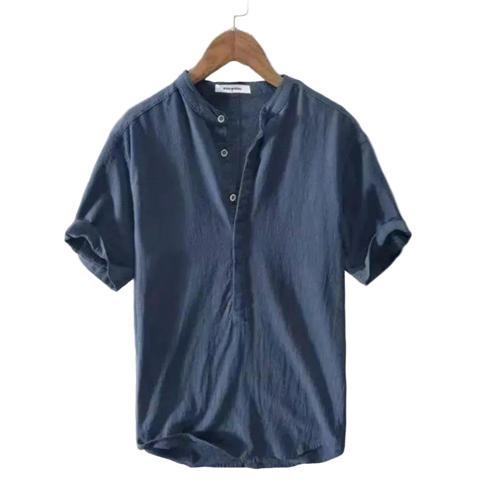 BHS - Luxury Cotton Henley Beach Shirt – Lightweight Summer Style