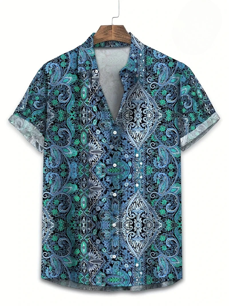 BHS - Summer Premium Paisley Hawaiian Shirt – Oversized Boho Style