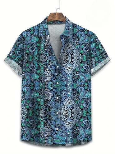 BHS - Summer Premium Paisley Hawaiian Shirt – Oversized Boho Style