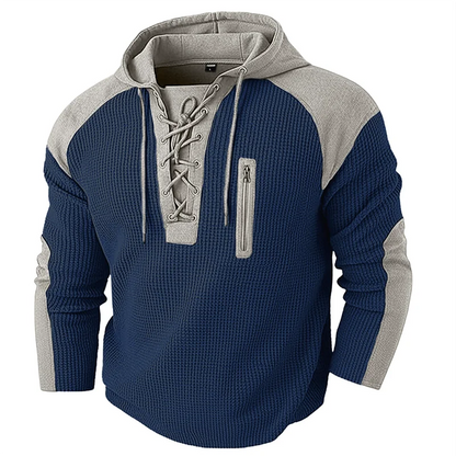 BHS - Luxury Vintage Patchwork Men’s Hoodie – Premium Comfort & Style