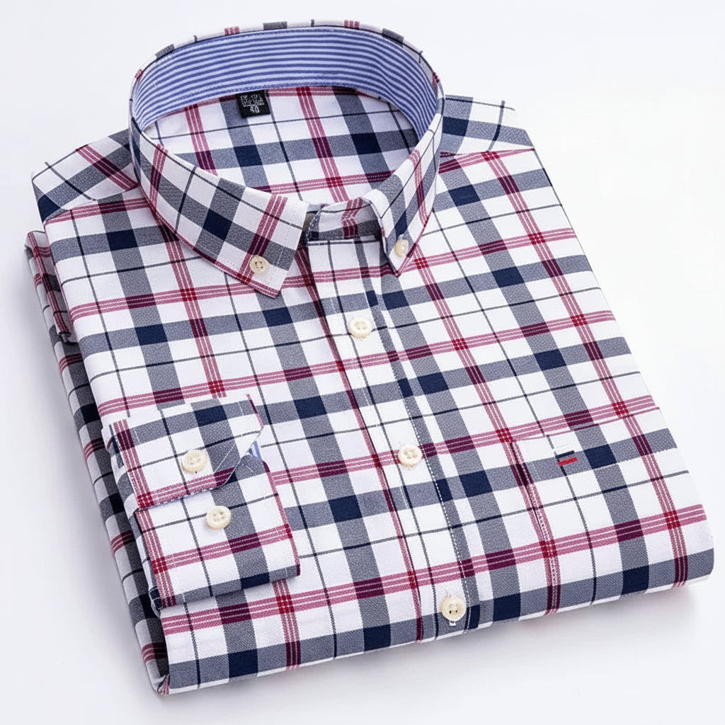 BHS - Premium Cotton Oxford Striped Shirt – Elegant Business Style
