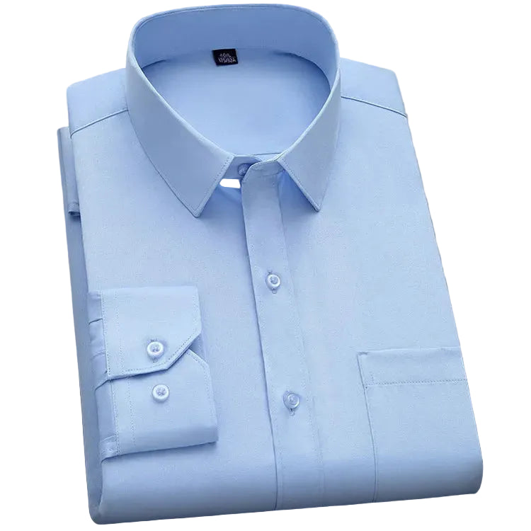BHS - New Fashion Non-iron Shirt Anti-wrinkle Classic Solid  Business Casual Soft Wear Long Sleeve Shirts .