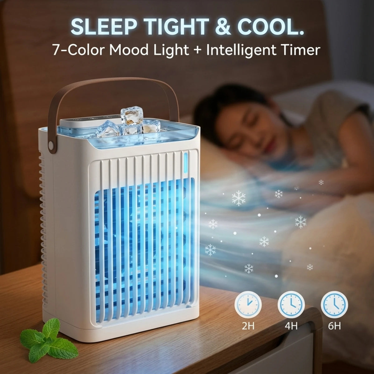 BHS - 5-Speed Portable Personal Air Cooler with LED Light & Timer