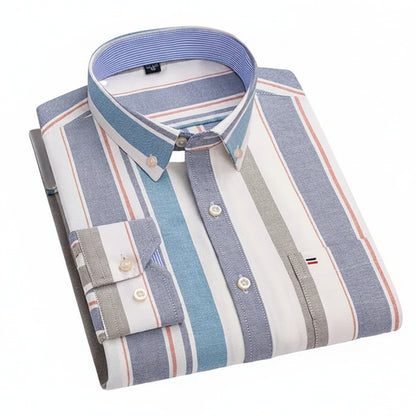 BHS - Premium Cotton Oxford Striped Shirt – Elegant Business Style
