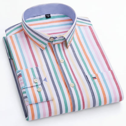 BHS - Premium Cotton Oxford Striped Shirt – Elegant Business Style
